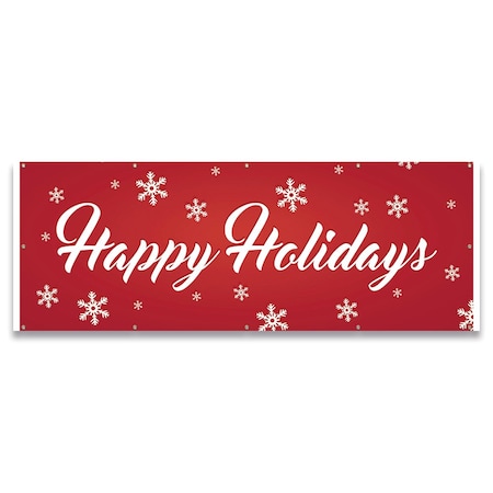 Signmission Happy Holidays Banner Concession Stand Food Truck Single Sided B-120-30085